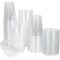 16 oz Clear Plastic Cups with Flat Lids and Straws Disposable